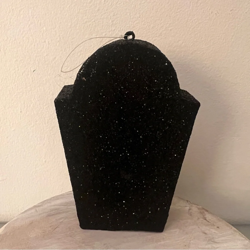 Pier 1 Vampire in Glittered Coffin ornament Halloween table top decoration decor